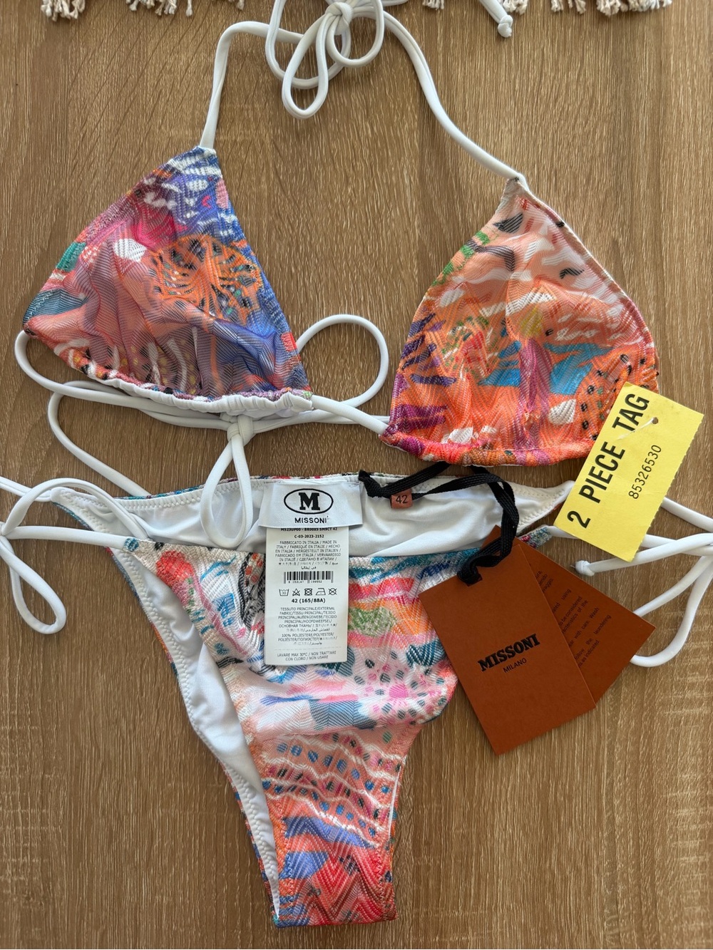 NWT Missoni Womens Bikini Set- size 42 (US M/6)